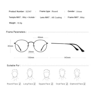 MERRYS DESIGN Classic Round Glasses Frame For Men Women Myopia Prescription Glasses Frames Optical Eyewear S2547