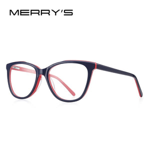 MERRYS DESIGN Girl Blue Ray Light Blocking Acetate Glasses Frames Kids Cat Eye Eyewear Children Optical Eyeglasses S7806FLG