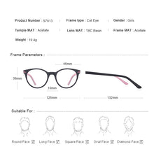 Carica l&#39;immagine nel visualizzatore di Gallery, MERRYS DESIGN Kids Anti Blue Ray Light Blocking Glasses Girls Cat Eye Eyewear Frame Acetate Glasses Frames S7813FLG