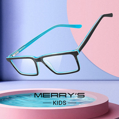 MERRYS DESIGN Kids Blue Ray Light Blocking Computer Glasses Boys Square Glasses Acetate Glasses Frames S7812FLG