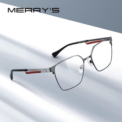 MERRYS DESIGN  Glasses Frame For Men Women Titanium Alloy Square Frames Myopia Prescription Eyeglasses S2154