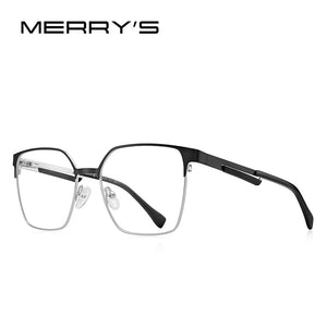 MERRYS DESIGN  Glasses Frame For Men Women Titanium Alloy Square Frames Myopia Prescription Eyeglasses S2154