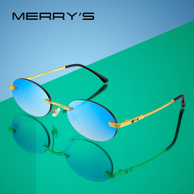 MERRYS DESIGN  Rimless Sunglasses For Men Women Oval Shades Trending Gradient Sun glasses UV400 Protection S8451