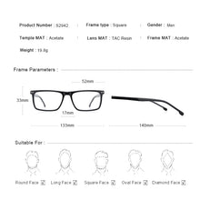 Load image into Gallery viewer, MERRYS DESIGN Men Acetate Glasses Frame Square Optics Frame  Prescription Glasses Frames Optical Eyewear S2942