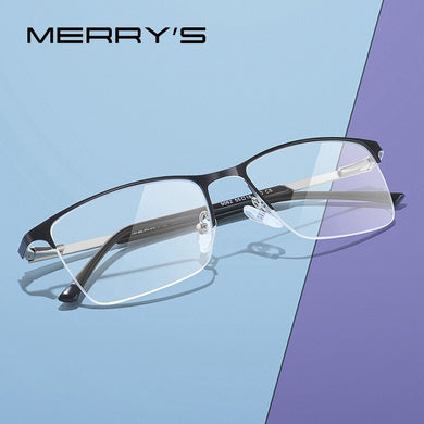 MERRYS DESIGN Men Alloy Glasses Frame Male Square Half Optical Ultralight Myopia Hyperopia Prescription Eyeglasses S2062