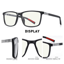Load image into Gallery viewer, MERRYS DESIGN Men Anti Blue Ray Light Blocking Glasses For Computer Men Square Eyewear Silicone Temple S2518FLG