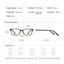 Load image into Gallery viewer, MERRYS DESIGN Men Anti Blue Ray Light Blocking Glasses UV400 Glasses For Computer Aluminum Legs S2504FLG