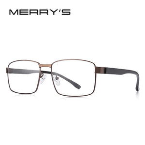 MERRYS DESIGN Men Business style Square Glasses Frame Male Myopia Prescription Eyeglasses TR90 Frame Titanium Alloy Legs S2105