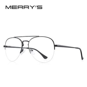 MERRYS DESIGN Men Classic Pilot Half Glasses Frame Women Myopia Prescription Glasses Frames Optical Eyewear S2412