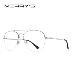 MERRYS DESIGN Men Classic Pilot Half Glasses Frame Women Myopia Prescription Glasses Frames Optical Eyewear S2412