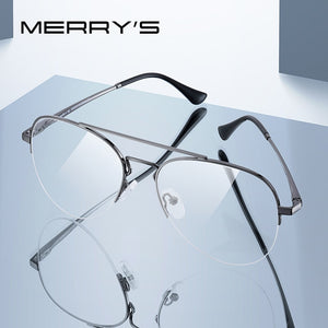MERRYS DESIGN Men Classic Pilot Half Glasses Frame Women Myopia Prescription Glasses Frames Optical Eyewear S2412