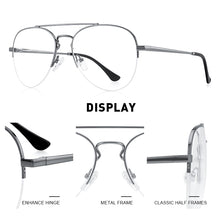 Load image into Gallery viewer, MERRYS DESIGN Men Classic Pilot Half Glasses Frame Women Myopia Prescription Glasses Frames Optical Eyewear S2412