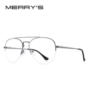 MERRYS DESIGN Men Classic Pilot Half Glasses Frame Women Myopia Prescription Glasses Frames Optical Eyewear S2412