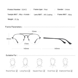 MERRYS DESIGN Men Classic Pilot Half Glasses Frame Women Myopia Prescription Glasses Frames Optical Eyewear S2412