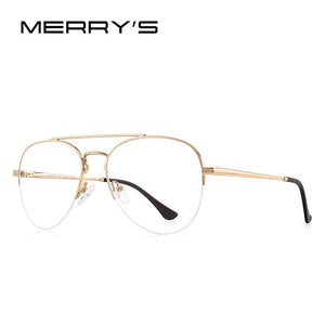 MERRYS DESIGN Men Classic Pilot Half Glasses Frame Women Myopia Prescription Glasses Frames Optical Eyewear S2412