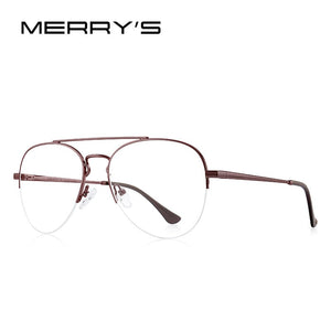 MERRYS DESIGN Men Classic Pilot Half Glasses Frame Women Myopia Prescription Glasses Frames Optical Eyewear S2412