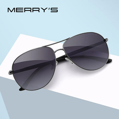 MERRYS DESIGN Men Classic Pilot Sunglasses Aviation Frame HD Polarized Sunglasses For Driving TR90 Legs UV400 Protection S8037