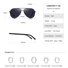 Load image into Gallery viewer, MERRYS DESIGN Men Classic Pilot Sunglasses HD Polarized Sun glasses For Driving TR90 Legs UV400 Protection S8190