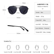 Load image into Gallery viewer, MERRYS DESIGN Men Classic Pilot Sunglasses HD Polarized Sun glasses For Men Driving UV400 Protection S8322