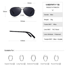 Load image into Gallery viewer, MERRYS DESIGN Men Classic Pilot Sunglasses HD Polarized Sunglasses For Men  Shades UV400 Protection S8766
