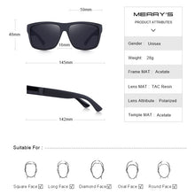 Load image into Gallery viewer, MERRYS DESIGN Men Classic Polarized Sunglasses Male Vintage Square Sun Glasses UV400 Protection S3008