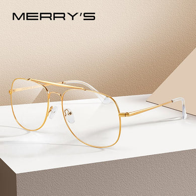 MERRYS DESIGN Men Classic Square Glasses Optics Frame Women Double Beam Prescription Glasses Frames Optical Eyewear S2389