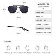 Carica l&#39;immagine nel visualizzatore di Gallery, MERRYS DESIGN Men Classic Sunglasses Aviation Frame HD Polarized Sunglasses For Men Driving UV400 Protection S8150