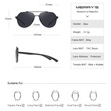 Load image into Gallery viewer, MERRYS DESIGN Men Classic Sunglasses HD Polarized Pilot Sun glasses For Driving Fishing TR90 Legs UV400 Protection S8258