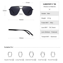 Load image into Gallery viewer, MERRYS DESIGN Men Classic Sunglasses Rectangle Polarized Sun glasses For Men Driving Male Eyewear UV400 Protection S8215