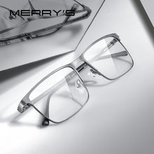 Load image into Gallery viewer, MERRYS DESIGN Men Classic Titanium Alloy Glasses Frame Male Square Ultralight Eye Myopia Prescription Eyeglasses S2115