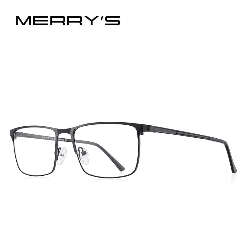 MERRYS DESIGN Men Classic Titanium Alloy Glasses Frame Male Square Ultralight Eye Myopia Prescription Eyeglasses S2115