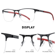 Carica l&#39;immagine nel visualizzatore di Gallery, MERRYS DESIGN Men Classic Titanium Alloy Optical Glasses Frames Half Frame Eyeglasses Male Ultralight Square S2363