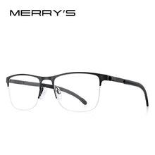 Carica l&#39;immagine nel visualizzatore di Gallery, MERRYS DESIGN Men Classic Titanium Alloy Optical Glasses Frames Half Frame Eyeglasses Male Ultralight Square S2363