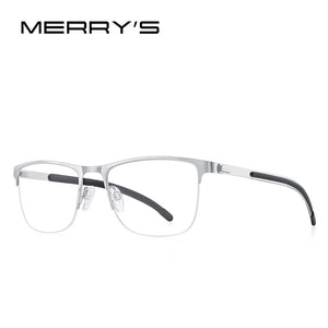 MERRYS DESIGN Men Classic Titanium Alloy Optical Glasses Frames Half Frame Eyeglasses Male Ultralight Square S2363