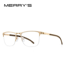 Carica l&#39;immagine nel visualizzatore di Gallery, MERRYS DESIGN Men Classic Titanium Alloy Optical Glasses Frames Half Frame Eyeglasses Male Ultralight Square S2363