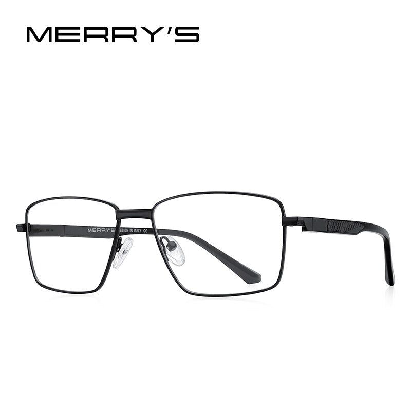 MERRYS DESIGN Men Classic Titanium Alloy Optical Glasses Frames Rectangle  Acetate Legs Eyeglasses Male Ultralight Square S2358