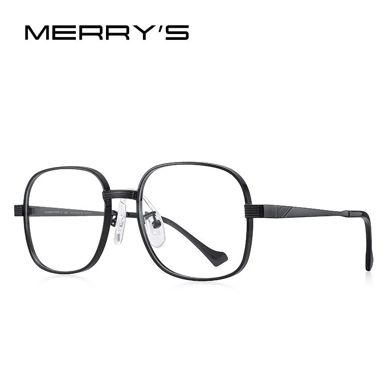 MERRYS DESIGN Men Classic Titanium Alloy Optical Glasses Frames Square Full Frame Eyeglasses Male Fashian Glasses S8154