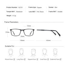 Load image into Gallery viewer, MERRYS DESIGN Men Square Glasses Frame Aluminum Temples Myopia Prescription Optical Eyewear S2155