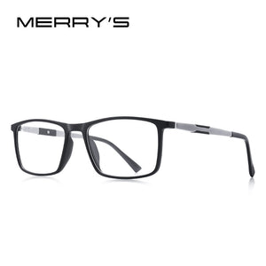 MERRYS DESIGN Men Square Glasses Frame Aluminum Temples Myopia Prescription Optical Eyewear S2155