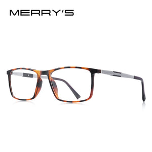 MERRYS DESIGN Men Square Glasses Frame Aluminum Temples Myopia Prescription Optical Eyewear S2155