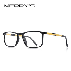 MERRYS DESIGN Men Square Glasses Frame Aluminum Temples Myopia Prescription Optical Eyewear S2155