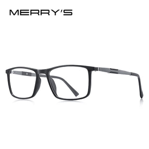 MERRYS DESIGN Men Square Glasses Frame Aluminum Temples Myopia Prescription Optical Eyewear S2155