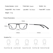 Carica l&#39;immagine nel visualizzatore di Gallery, MERRYS DESIGN Men Square Glasses Frame Myopia Prescription Optical Eyewear Acetate Frames S2206
