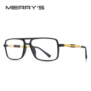 MERRYS DESIGN Men Square Glasses Frames Aluminum Temples Myopia Prescription Optical Eyewear S2510