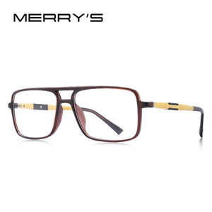 MERRYS DESIGN Men Square Glasses Frames Aluminum Temples Myopia Prescription Optical Eyewear S2510