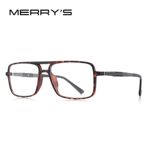 MERRYS DESIGN Men Square Glasses Frames Aluminum Temples Myopia Prescription Optical Eyewear S2510