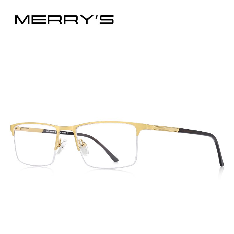 MERRYS DESIGN Men Glasses Frame Male Square Half Optical Ultralight Business Style Myopia Prescription Alloy Eyeglasses S2055