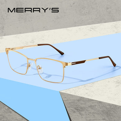 MERRYS DESIGN Men  Alloy Optics Glasses Frames Male Square Ultralight Myopia Prescription Glasses Business Style S2119