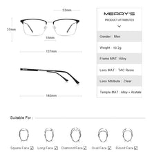 Load image into Gallery viewer, MERRYS DESIGN Men  Alloy Optics Glasses Frames Male Square Ultralight Myopia Prescription Glasses Business Style S2119