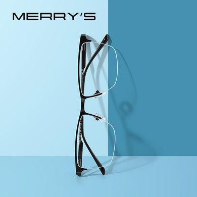 MERRYS DESIGN Men  Alloy Optics Glasses Frames Male Square Ultralight Myopia Prescription Half Frame Glasses S2009